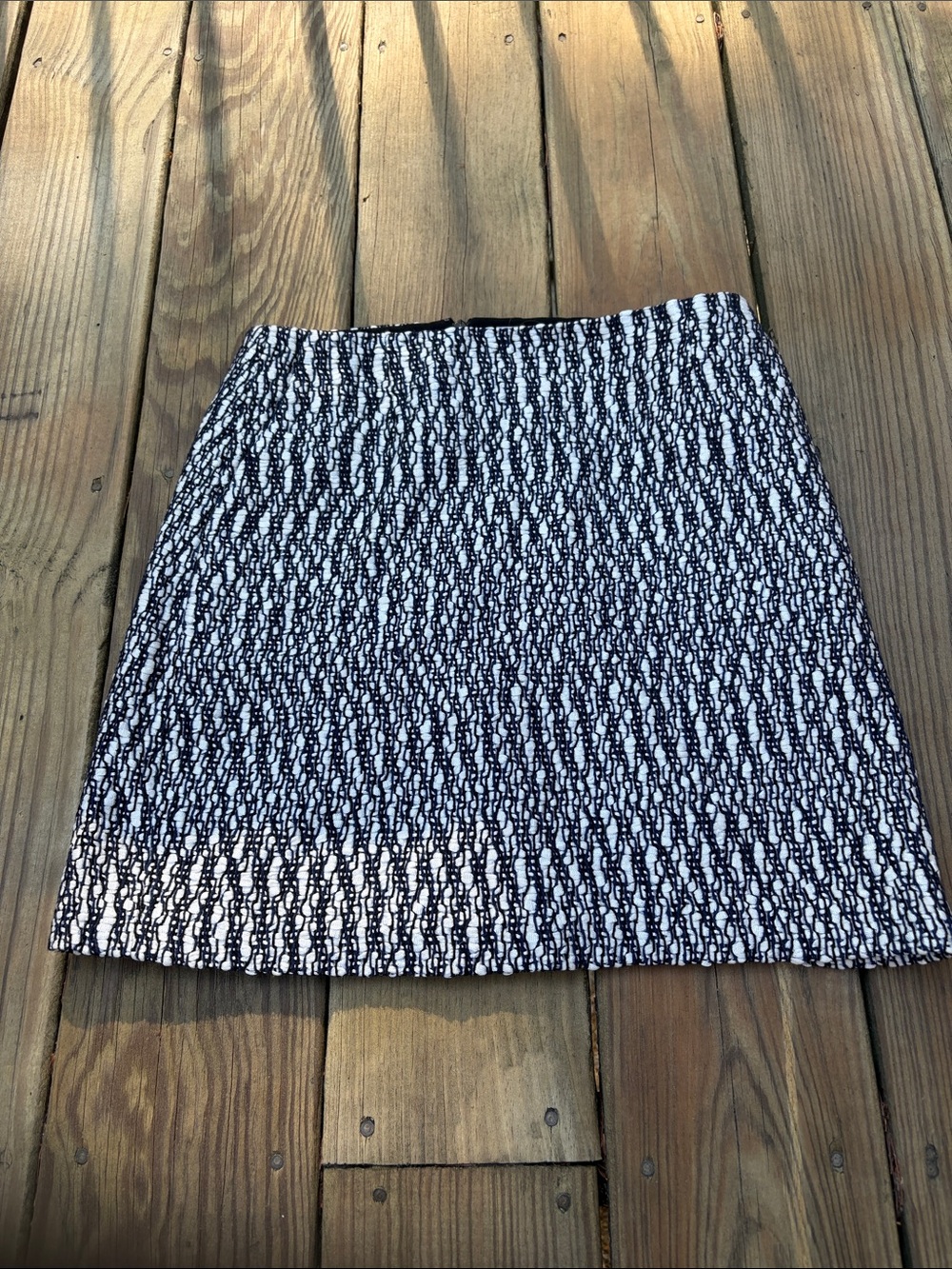 Women's Tory Burch Black and White Patterned Mini Skirt